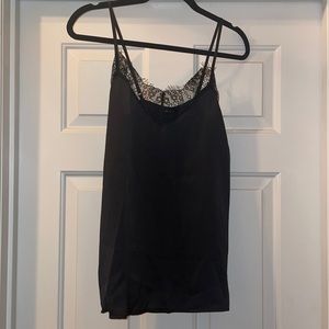 BOOHOO TALL BLACK SATIN CAMI SZ 14